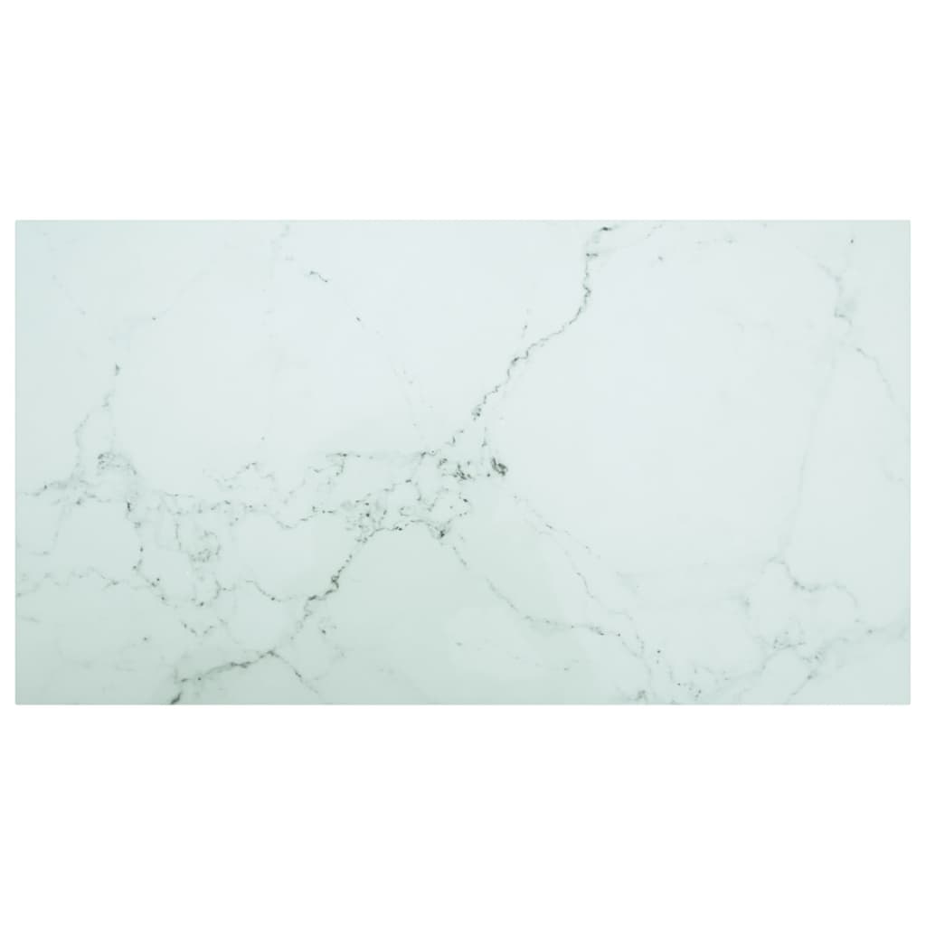 Countertop, white, 120x65cm, 8mm, marble-look glass