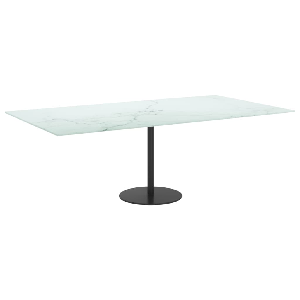 Countertop, white, 120x65cm, 8mm, marble-look glass
