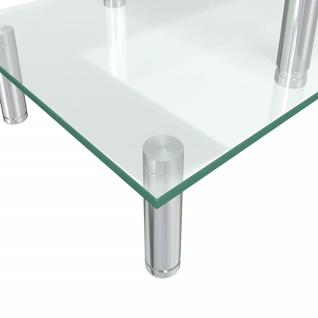 Monitor stand, clear, glass, 2-tier