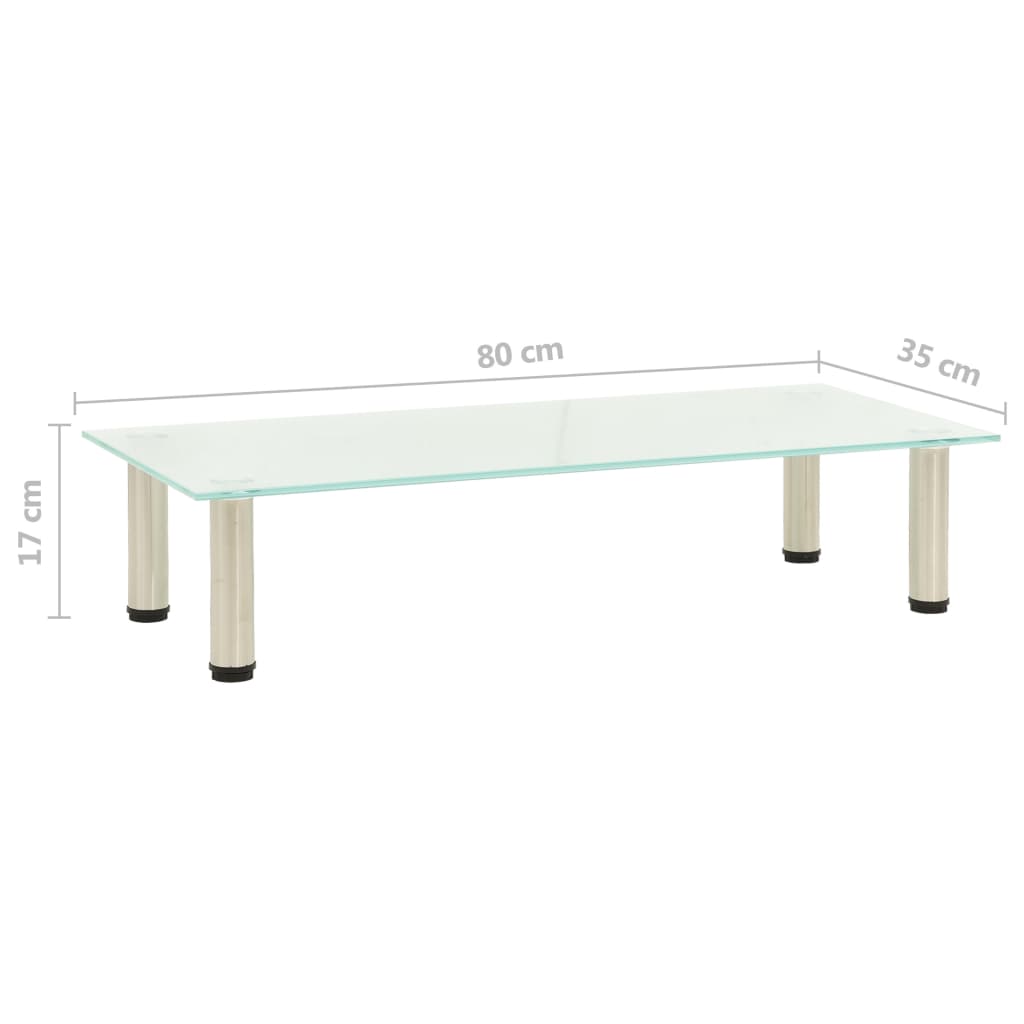 TV stand, matt, 80x35x17cm, tempered glass