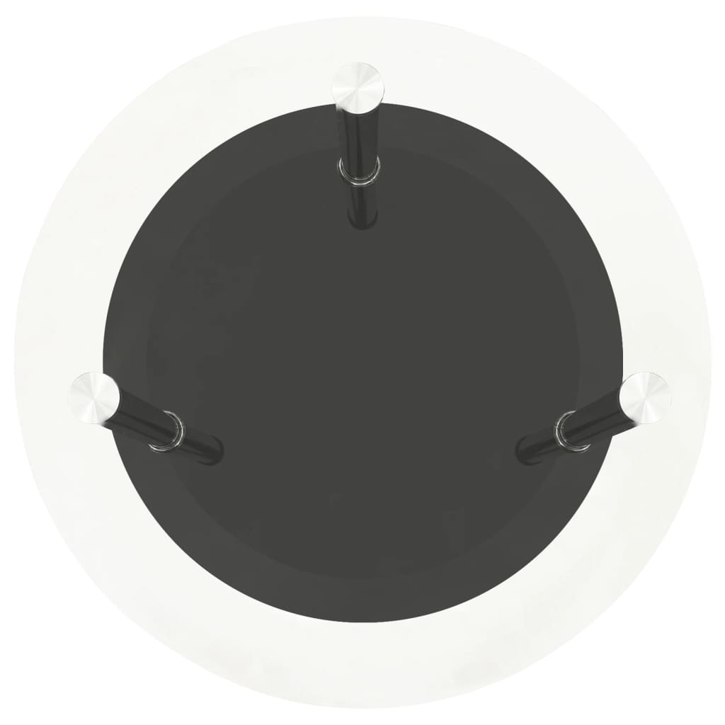 Šoninis staliukas, 2 aukštų, skaidrus/juodas 38cm, stiklas