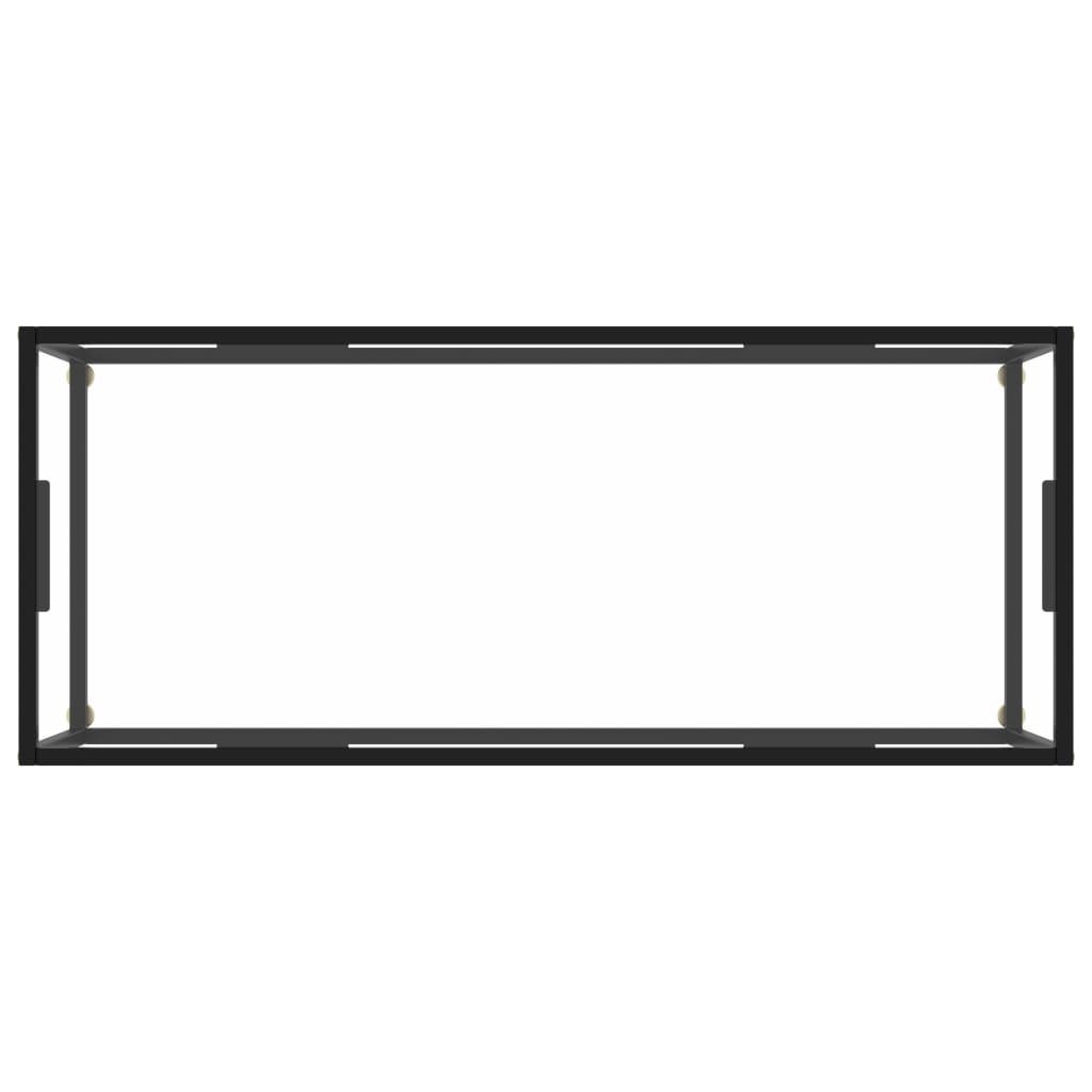 Coffee table with tempered glass, black, 120x50x35cm