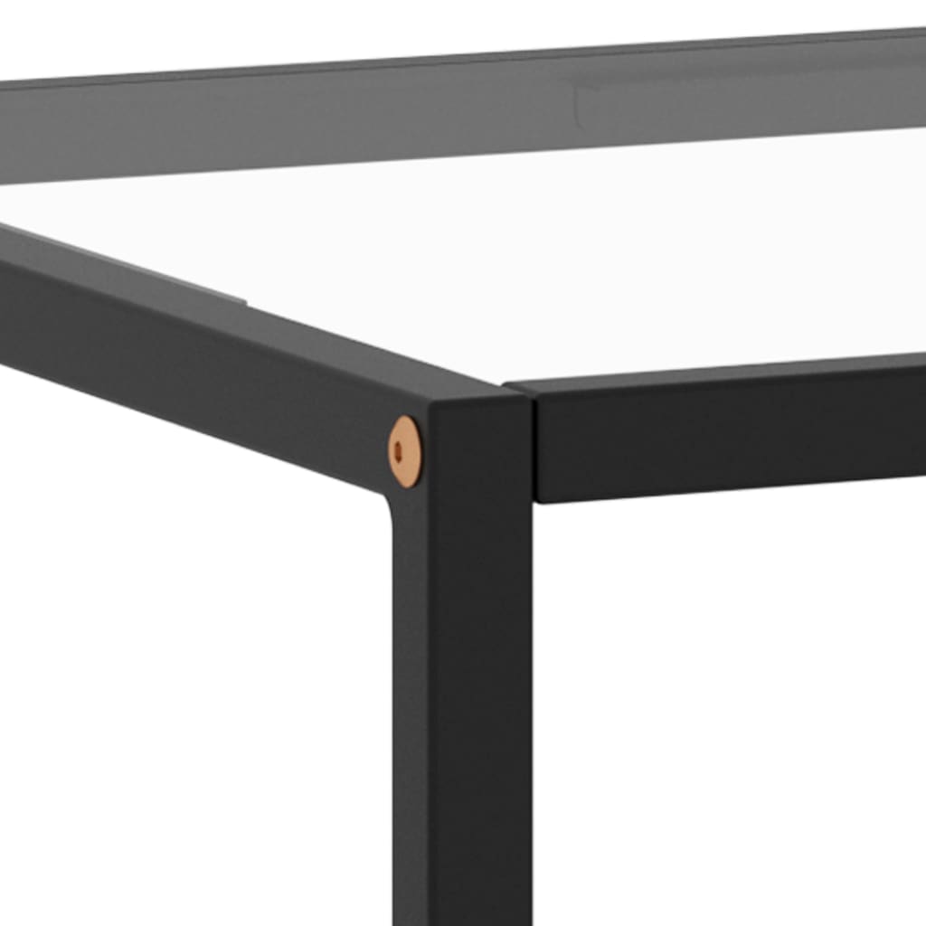 Coffee table with tempered glass, black, 120x50x35cm