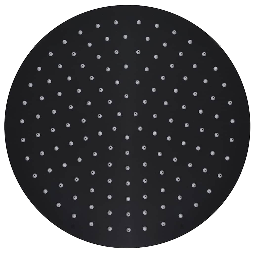 Rainfall shower head, black, 30cm, stainless steel