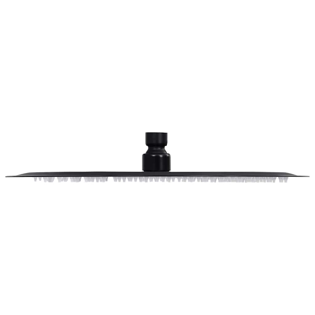 Rainfall shower head, black, 30cm, stainless steel