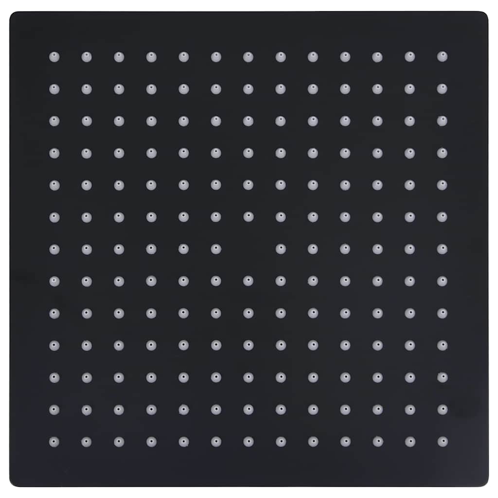 Rain shower head, black, 30x30cm, stainless steel
