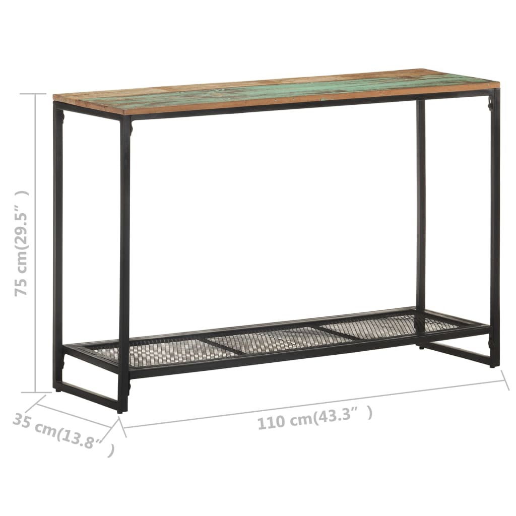 Konsolinis staliukas, 110x35x75cm, perdirbtos medienos masyvas