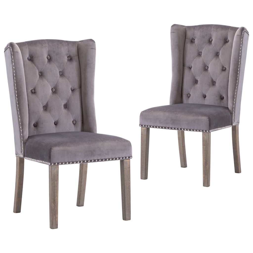 Dining chairs, 2 pcs., grey, velvet (2x287951)