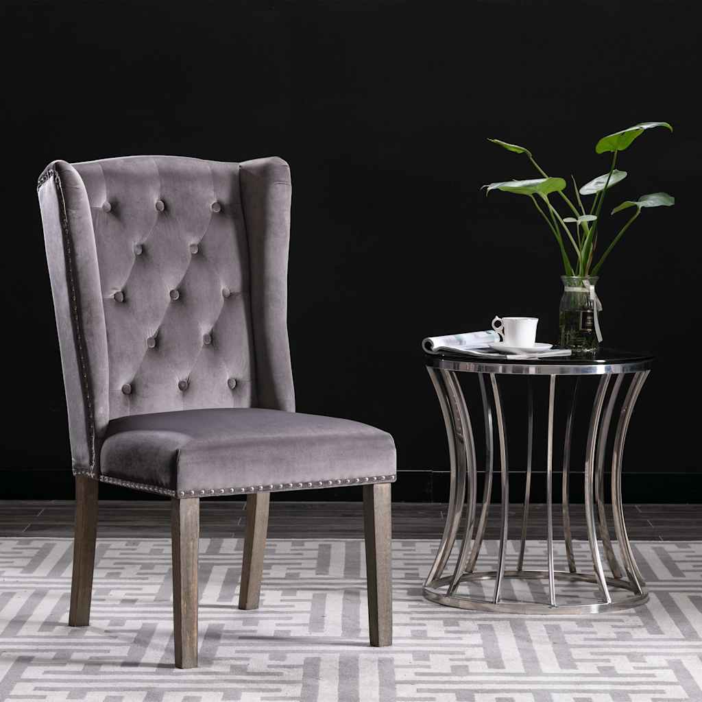 Dining chairs, 2 pcs., grey, velvet (2x287951)