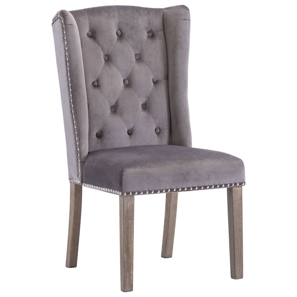 Dining chairs, 2 pcs., grey, velvet (2x287951)