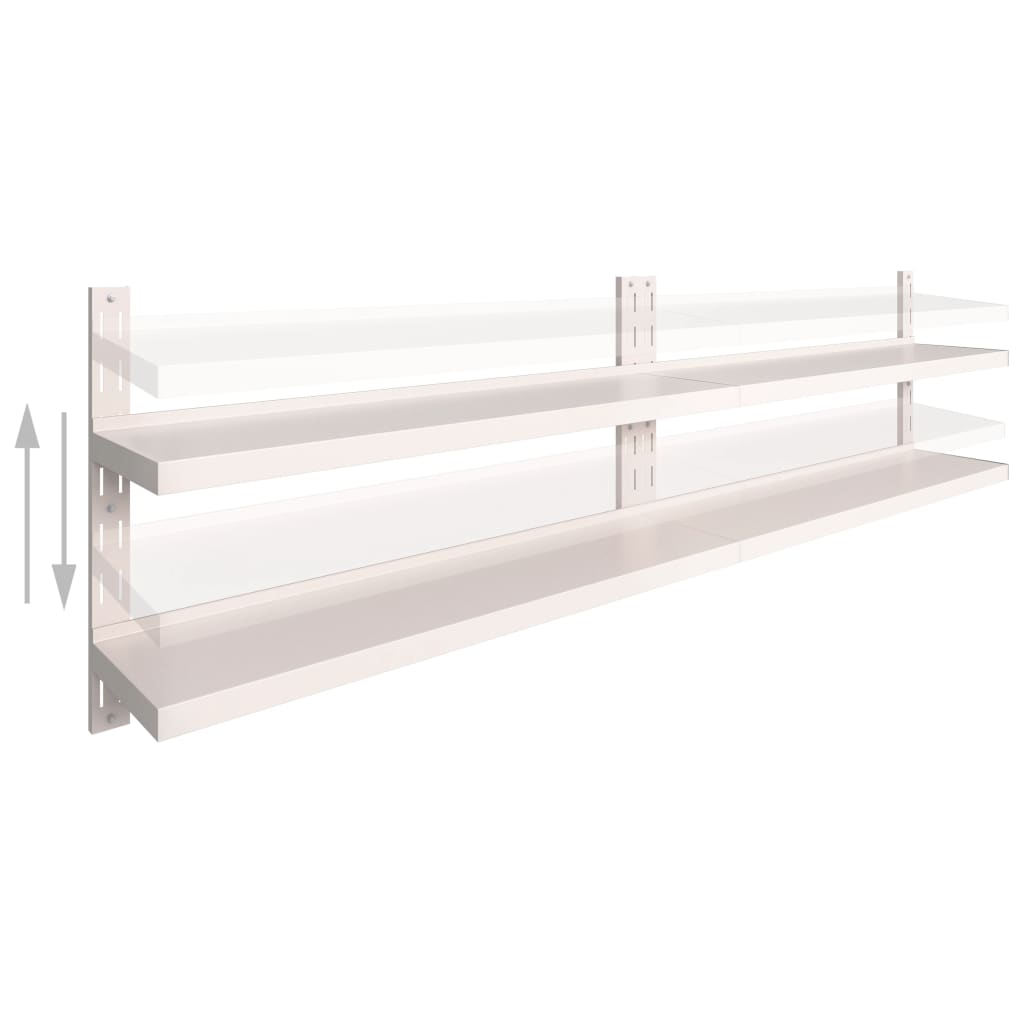Wall shelves, 2 pcs., 300x30cm, stainless steel
