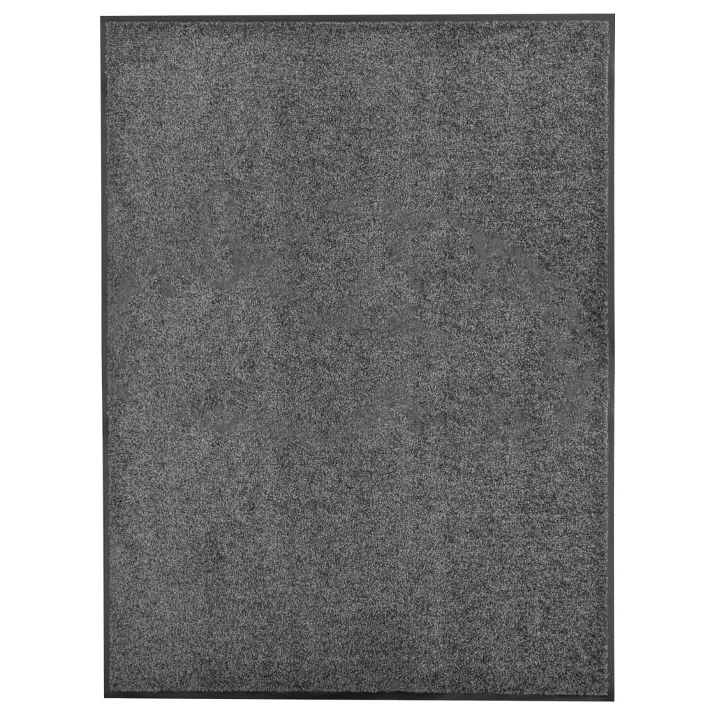 Door mat, anthracite, 90x120cm, washable