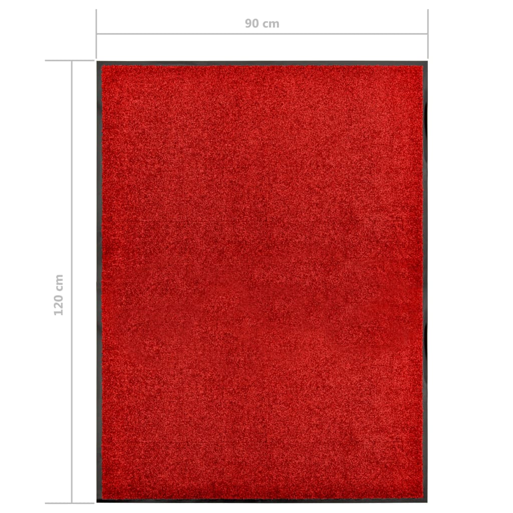 Durų kilimėlis, raudonos spalvos, 90x120cm, plaunamas