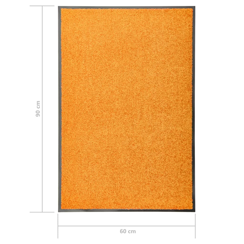 Doormat, orange, 60x90cm, washable