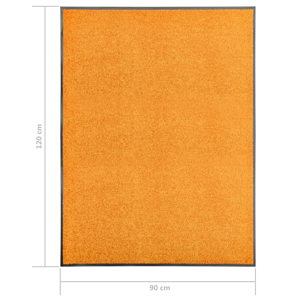 Door mat, orange, 90x120cm, washable