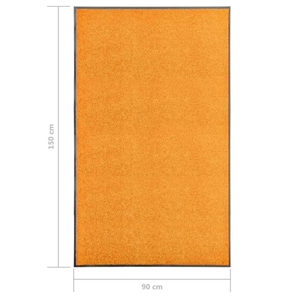 Durvju paklājiņš, oranžā krāsā, 90x150cm, mazgājams