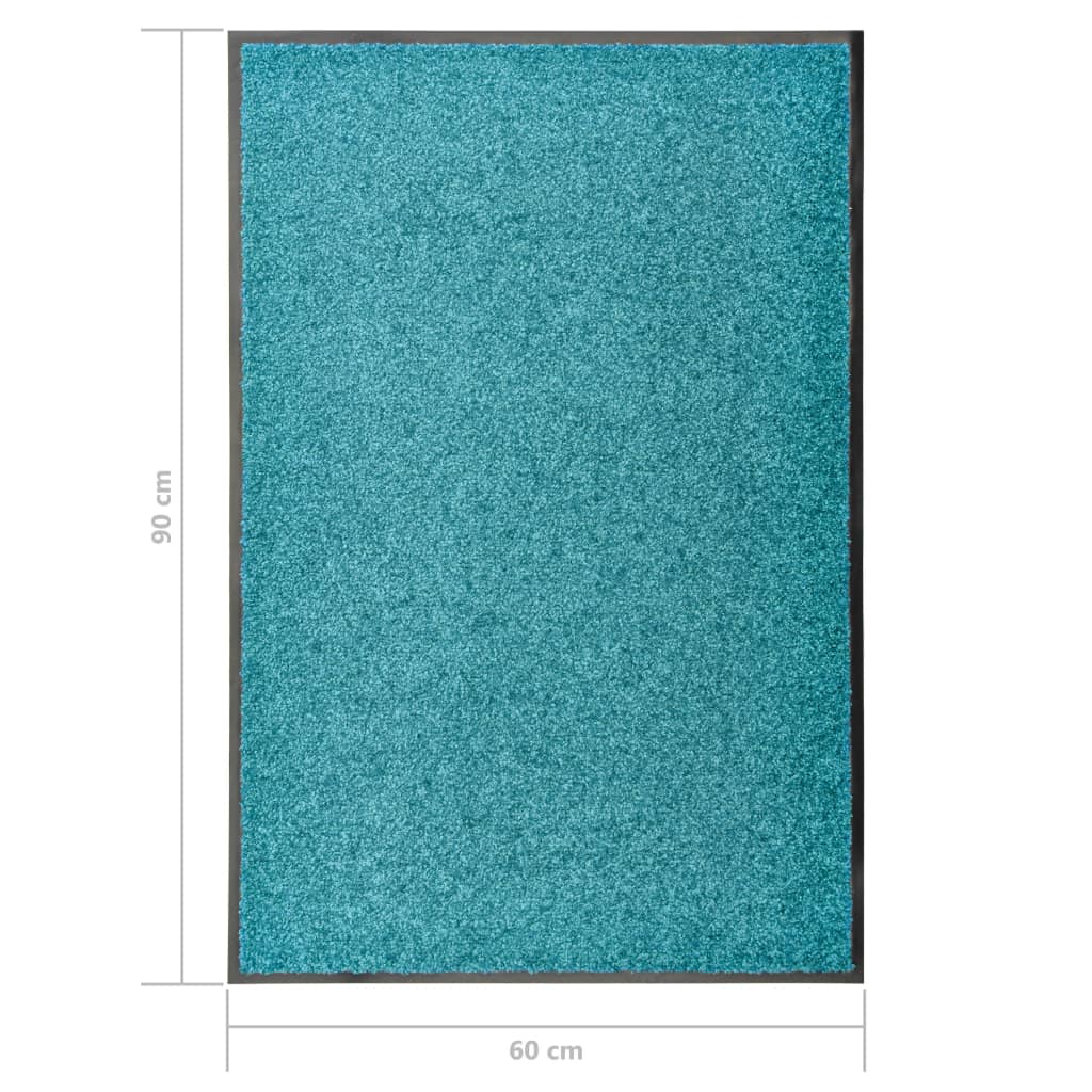 Doormat, light blue, 60x90cm, washable