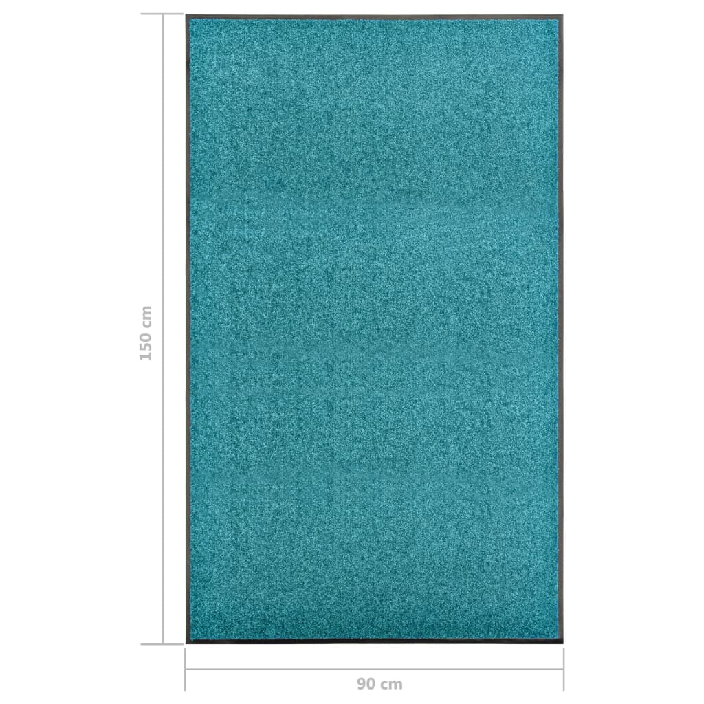 Doormat, light blue, 90x150cm, washable