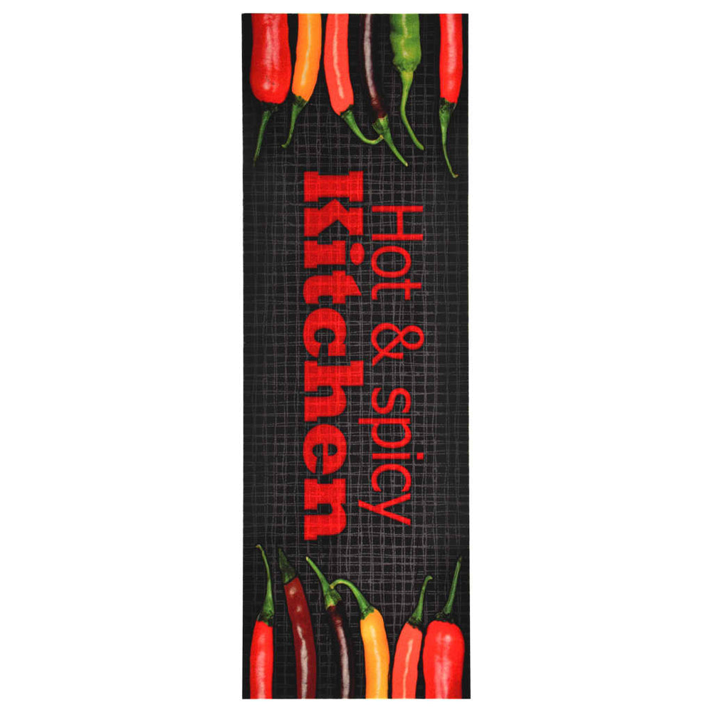 Kitchen rug, 60x180cm, washable, with inscription Hot & Spicy