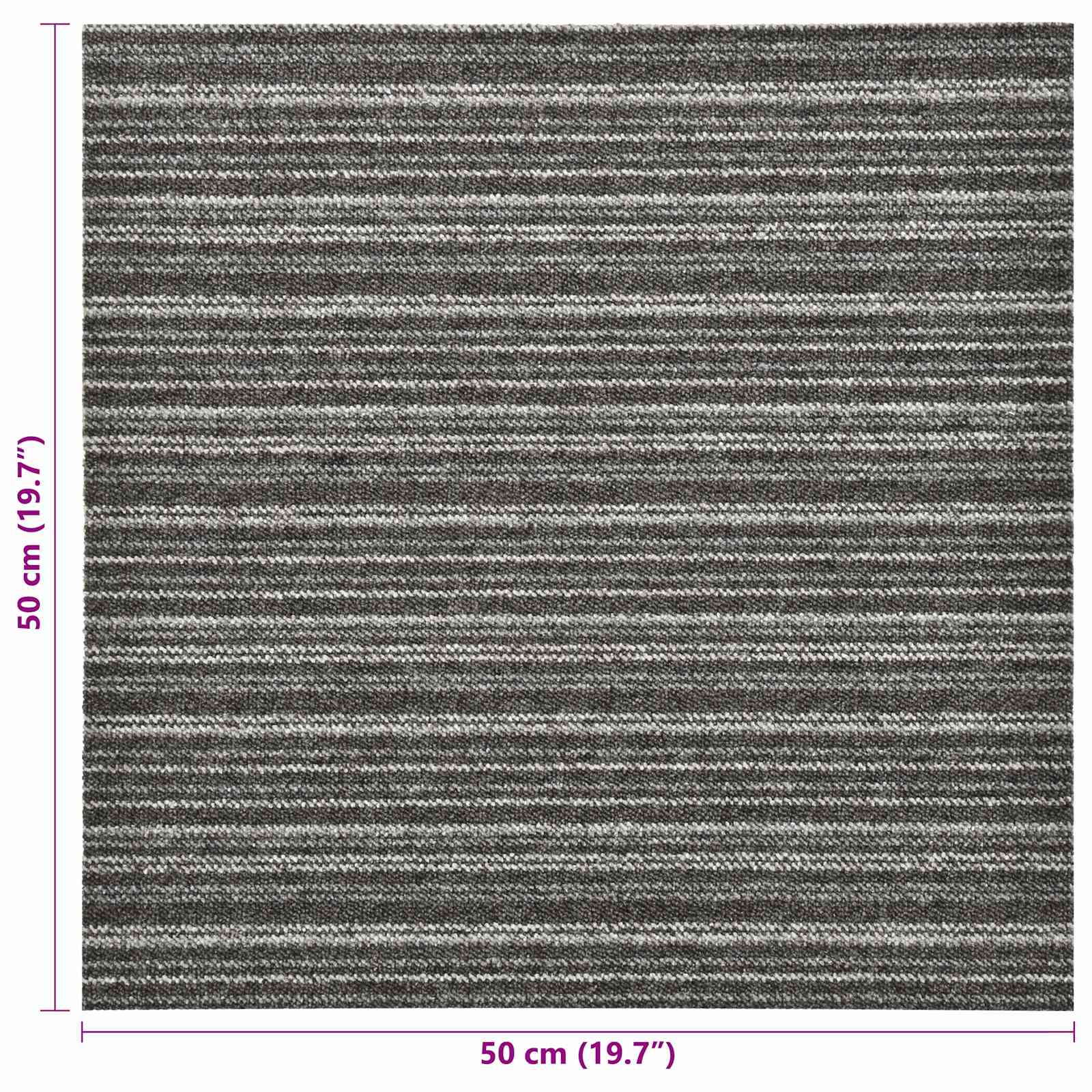 Kilimas 20 pcs Juostuota antracito spalvos 50 x 50 cm