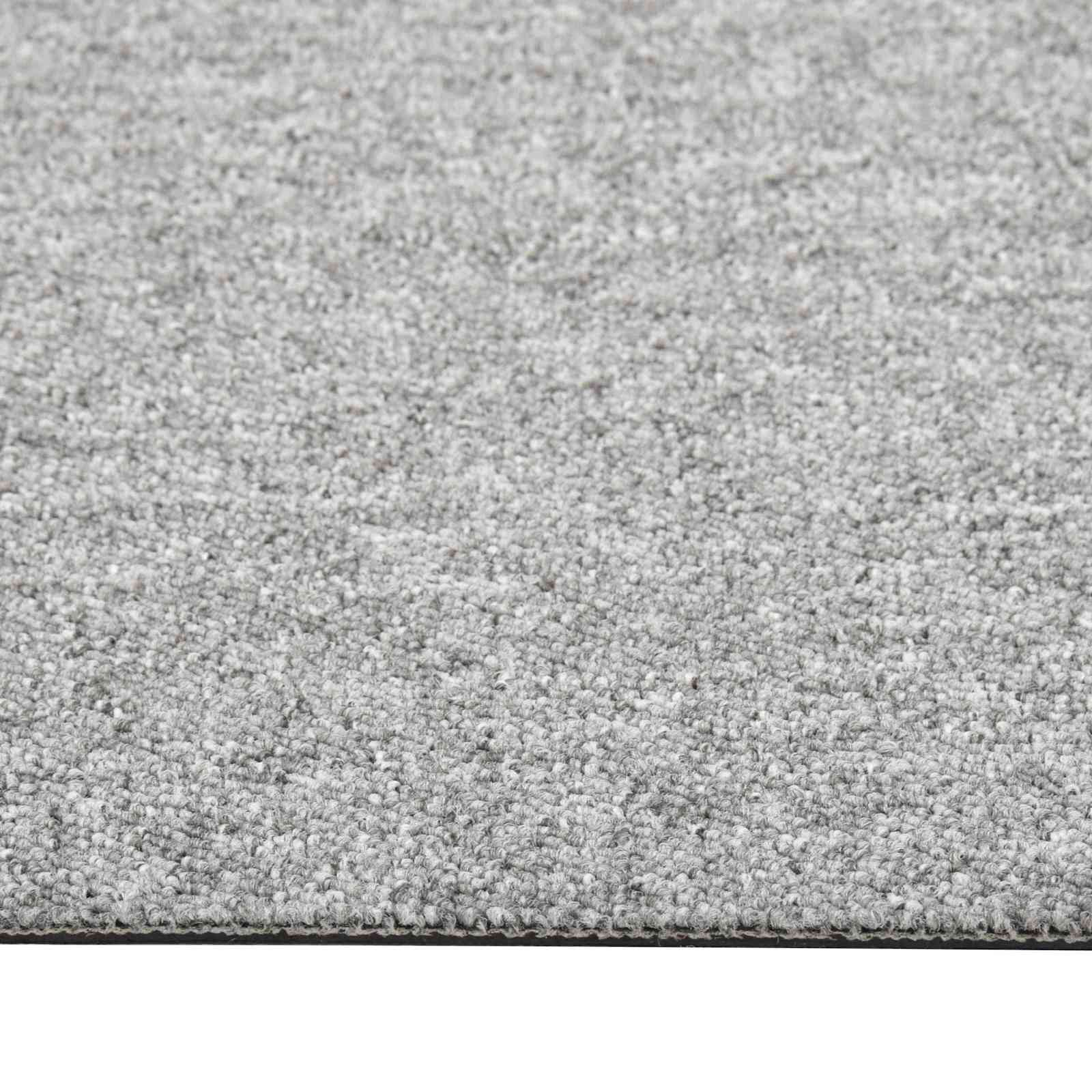 Carpet tiles 20 pcs Light grey 50 x 50 cm 100% polypropylene