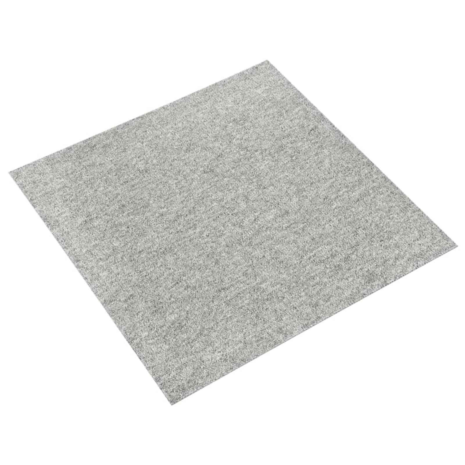 Carpet tiles 20 pcs Light grey 50 x 50 cm 100% polypropylene
