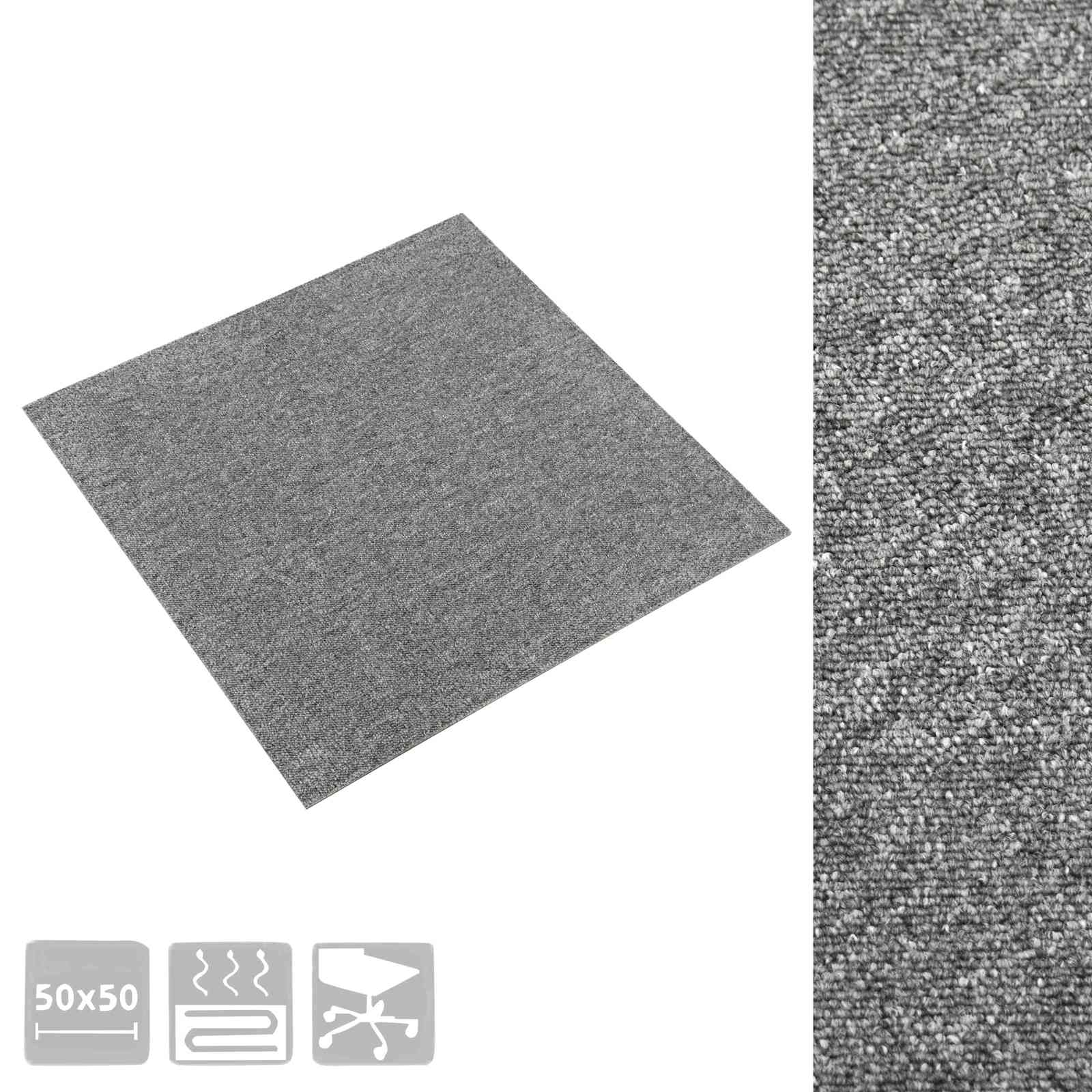 Paklājs 20 gab. Pelēks 50 x 50 cm 100% polipropilēns