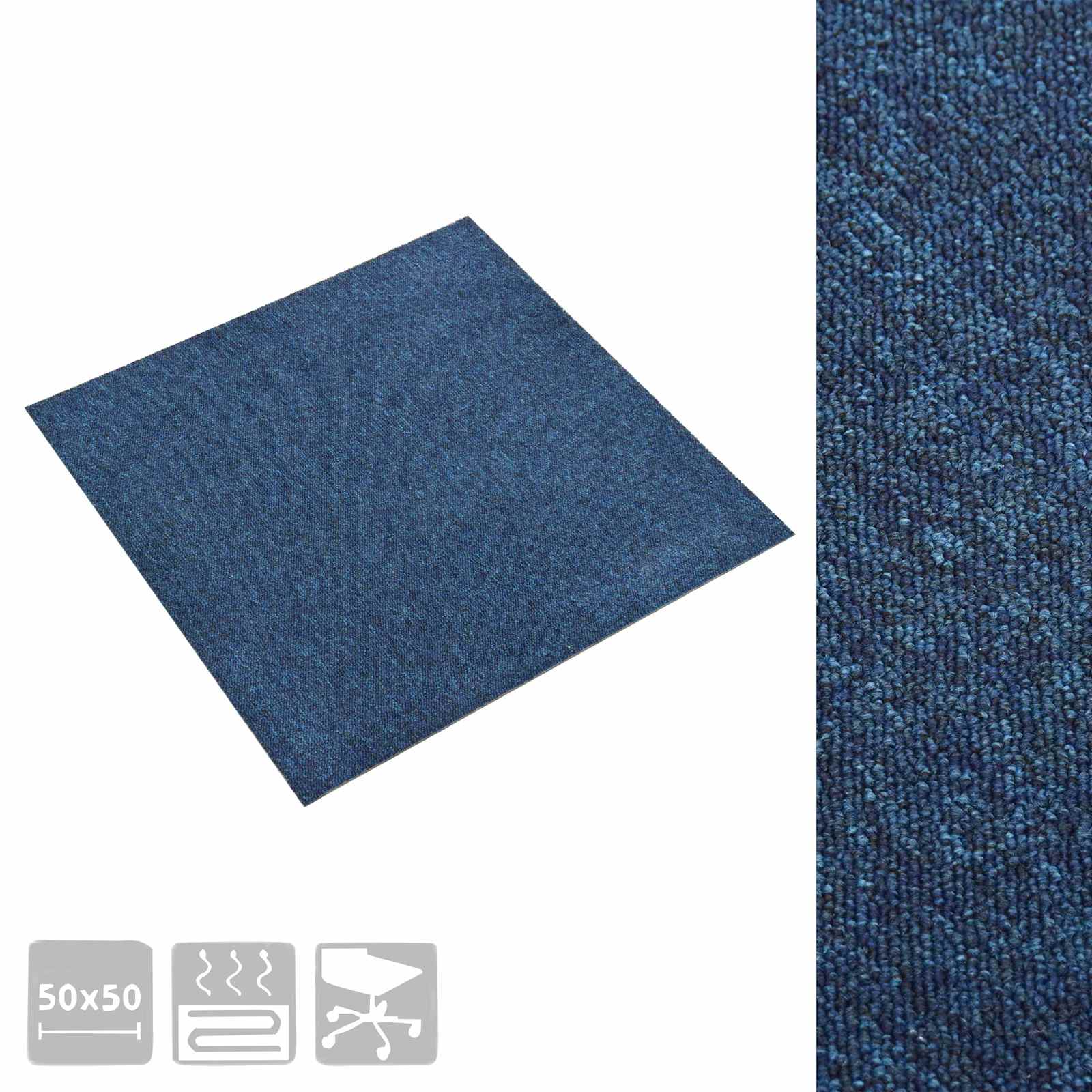Kilimas 20 pcs Tamsiai mėlyna 50 x 50 cm 100% polipropileno