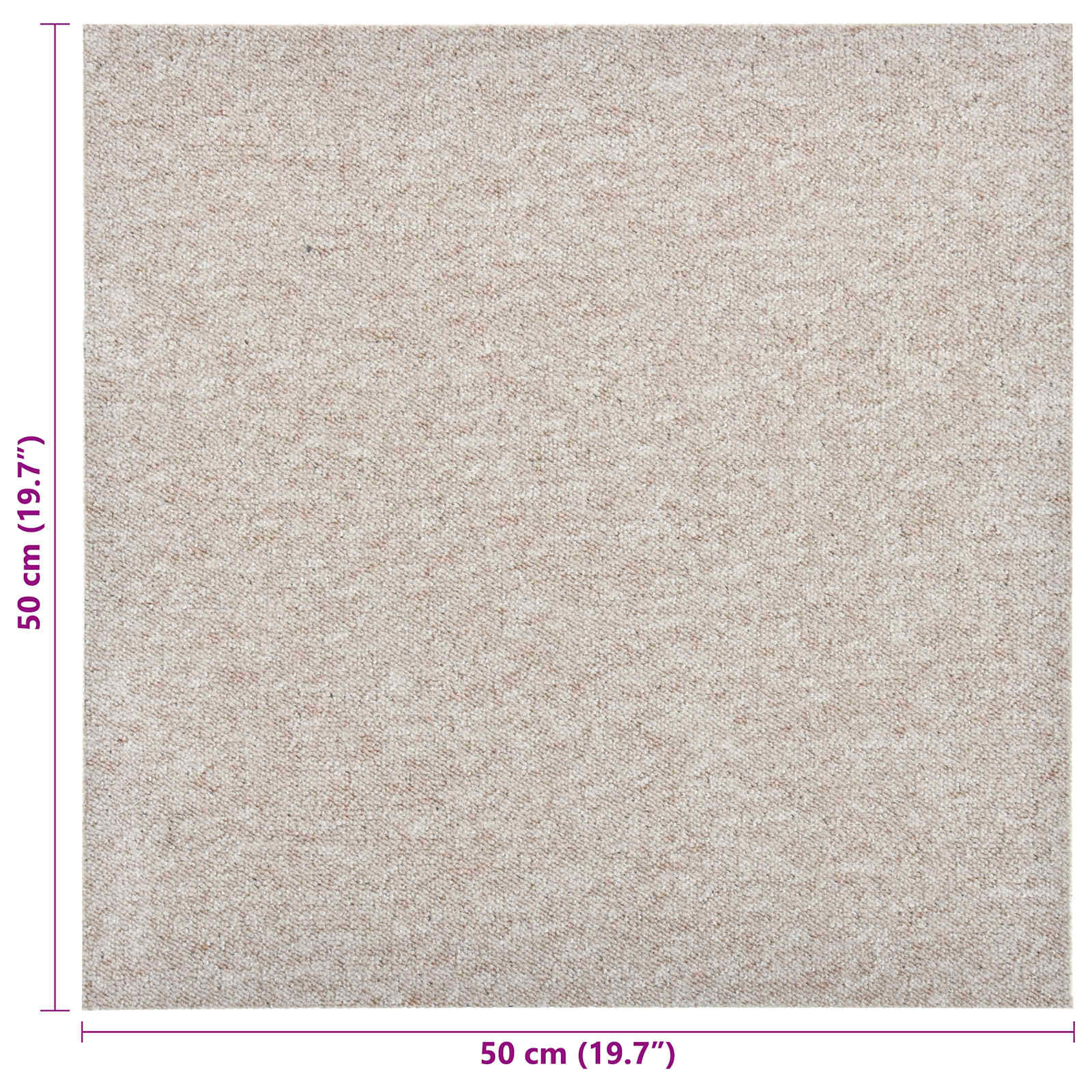 Kilimas 20 pcs Šviesiai smėlinė 50 x 50 cm 100% polipropileno