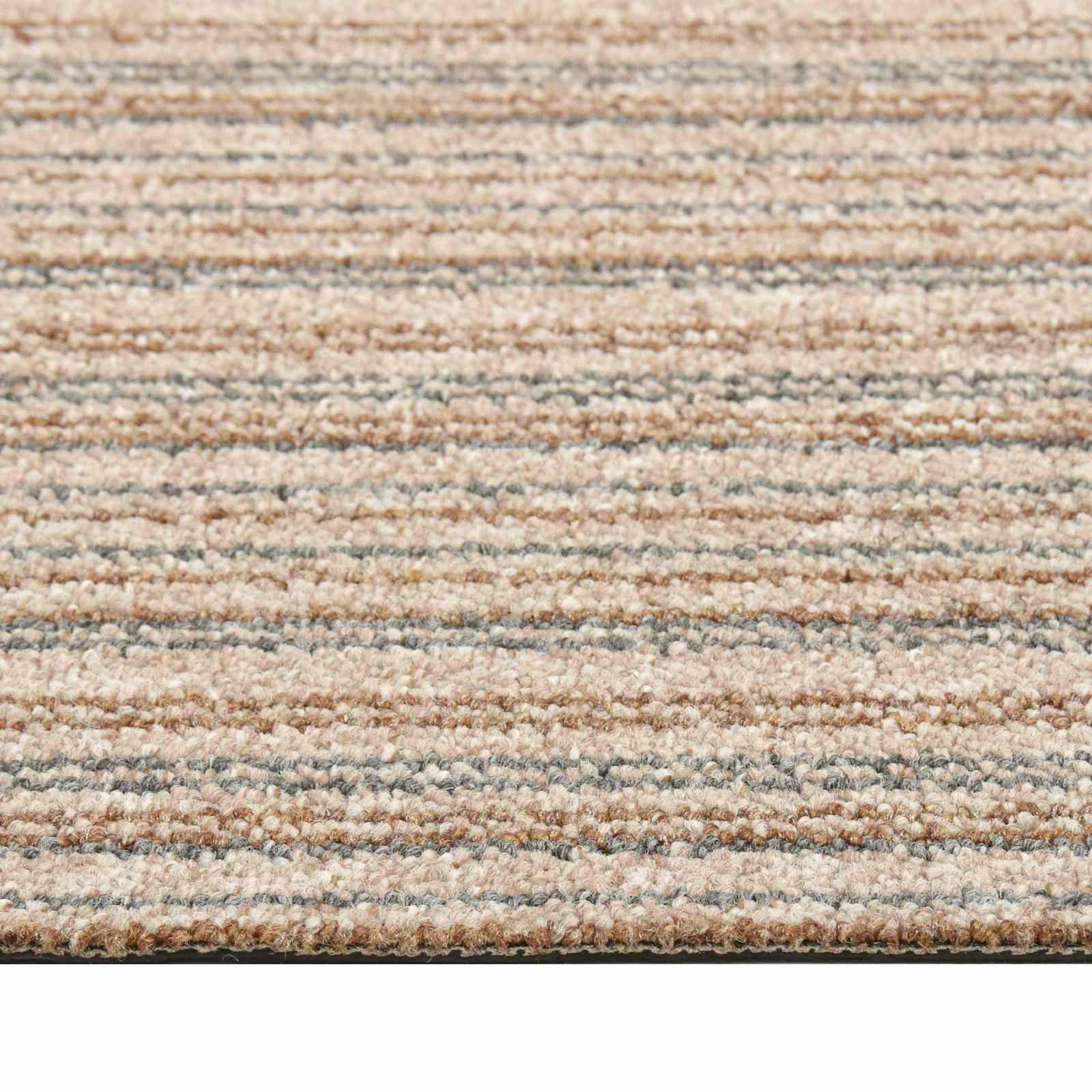 Kilimas 20 pcs Juostuota smėlio spalvos 50 x 50 cm