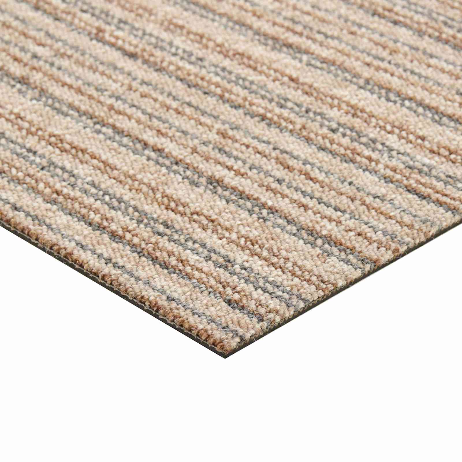 Kilimas 20 pcs Juostuota smėlio spalvos 50 x 50 cm