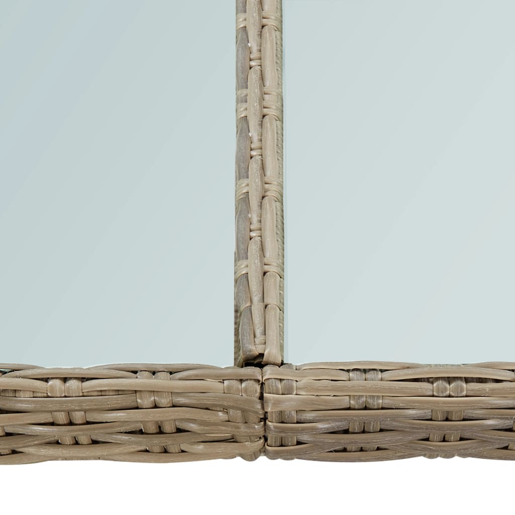 Sodo valgomojo stalas, rudas, 200x100x74cm, stiklas/poliratanas