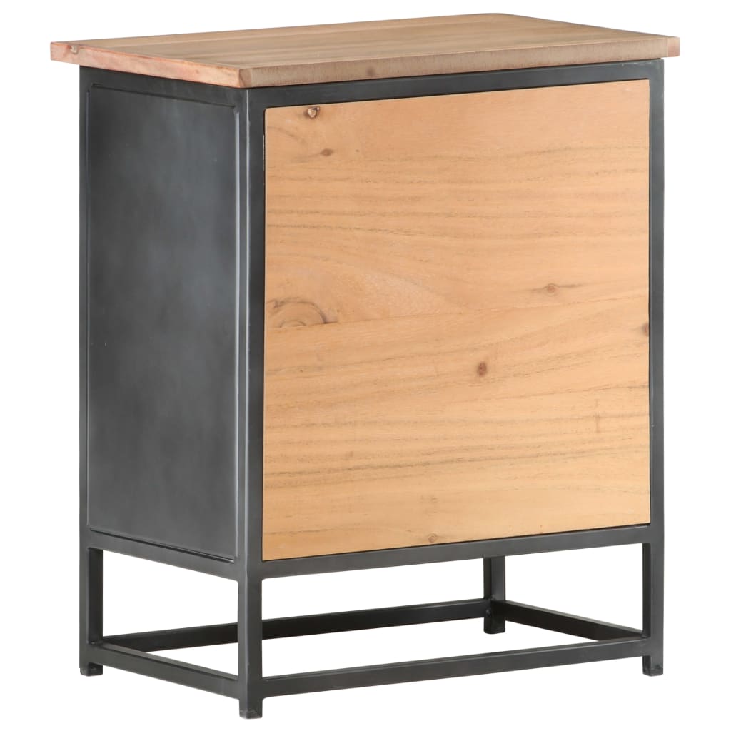 Nightstand, grey, 40x30x50cm, solid acacia wood