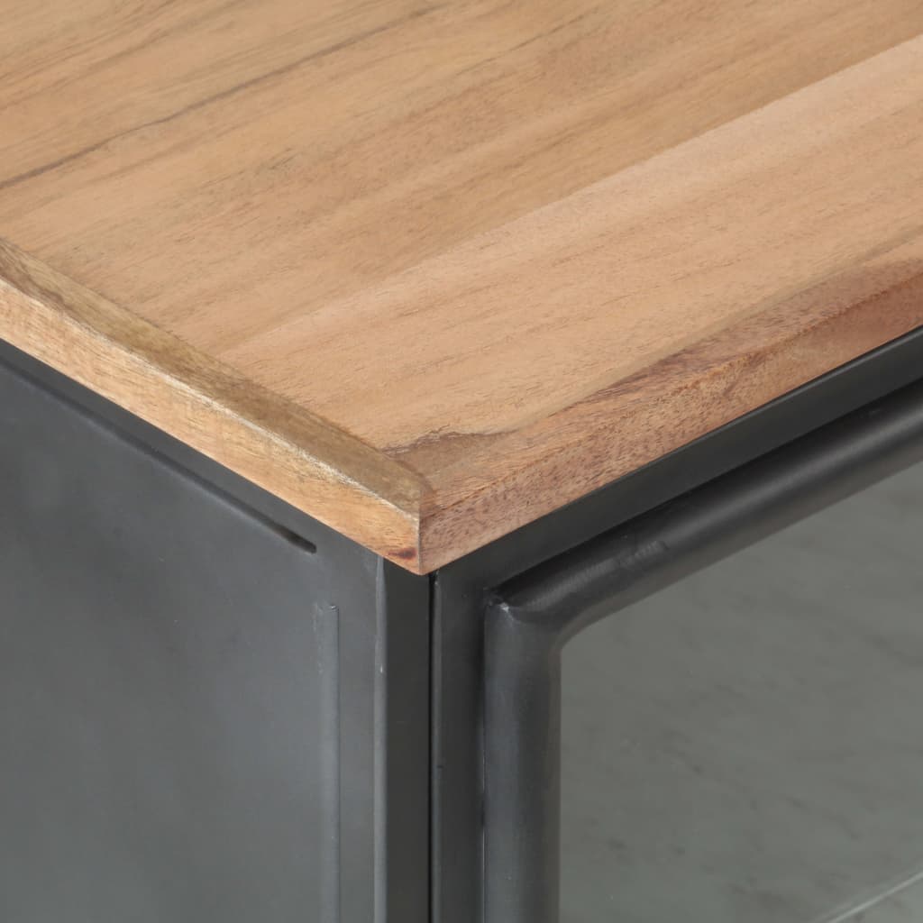 Nightstand, grey, 40x30x50cm, solid acacia wood