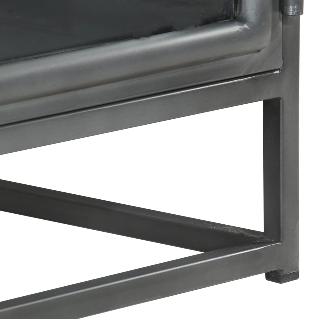 Nightstand, grey, 40x30x50cm, solid acacia wood