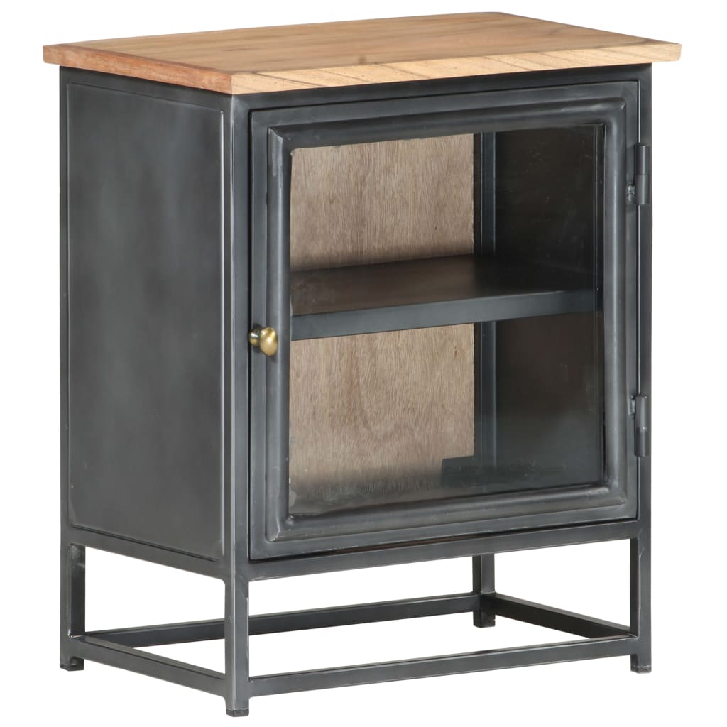 Nightstand, grey, 40x30x50cm, solid acacia wood