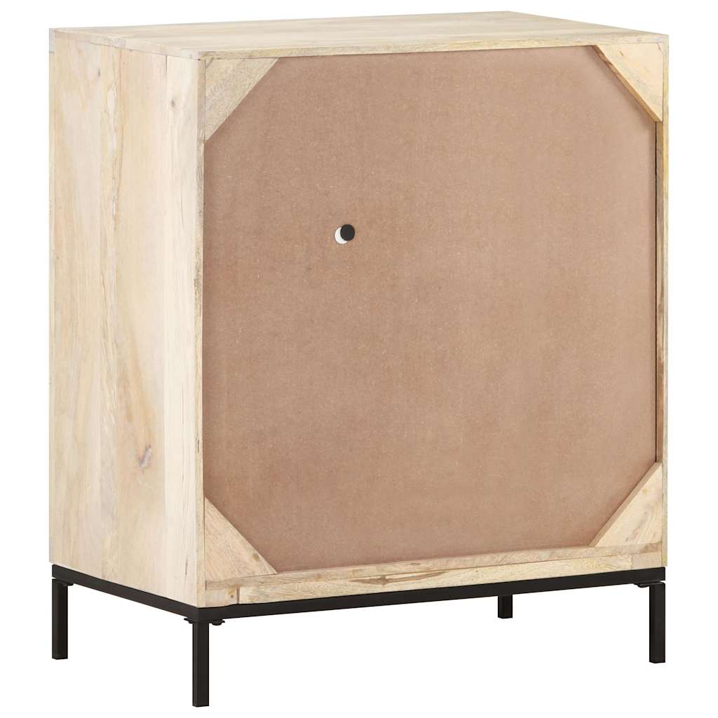 Side cabinet, 60x35x70cm, solid mango wood and cane