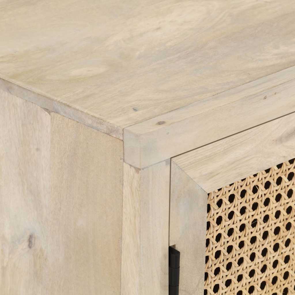 Side cabinet, 60x35x70cm, solid mango wood and cane