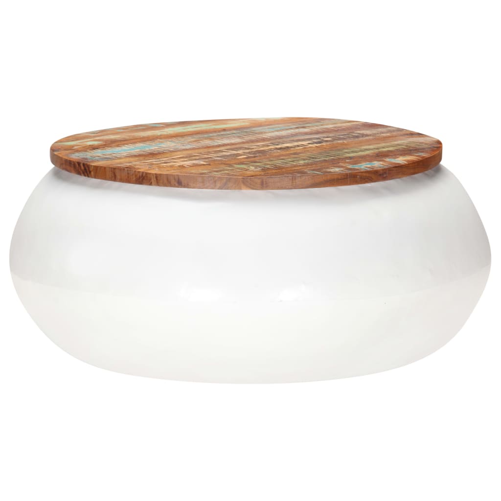 Kavos staliukas, baltas, 68x68x30cm, perdirbta mediena