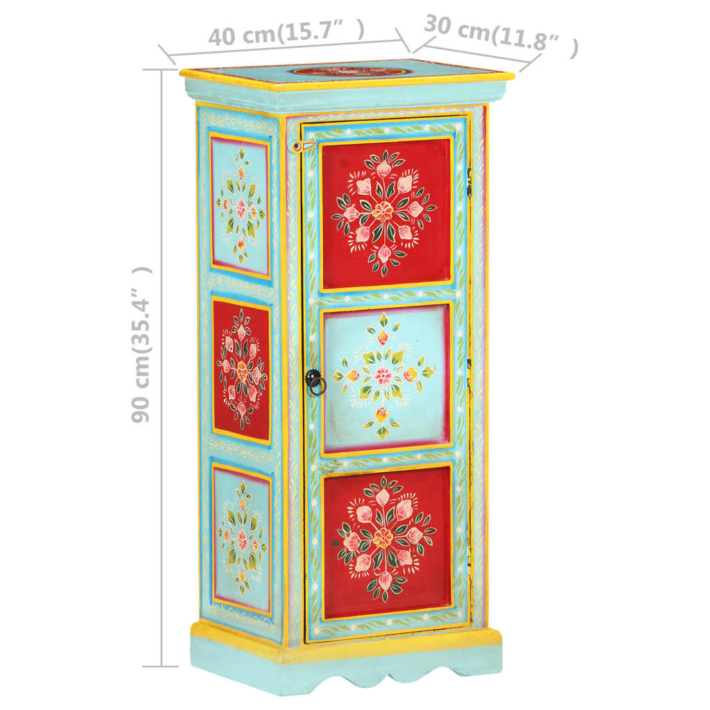 Chest of drawers, 40x30x90cm, solid mango wood, hand-painted