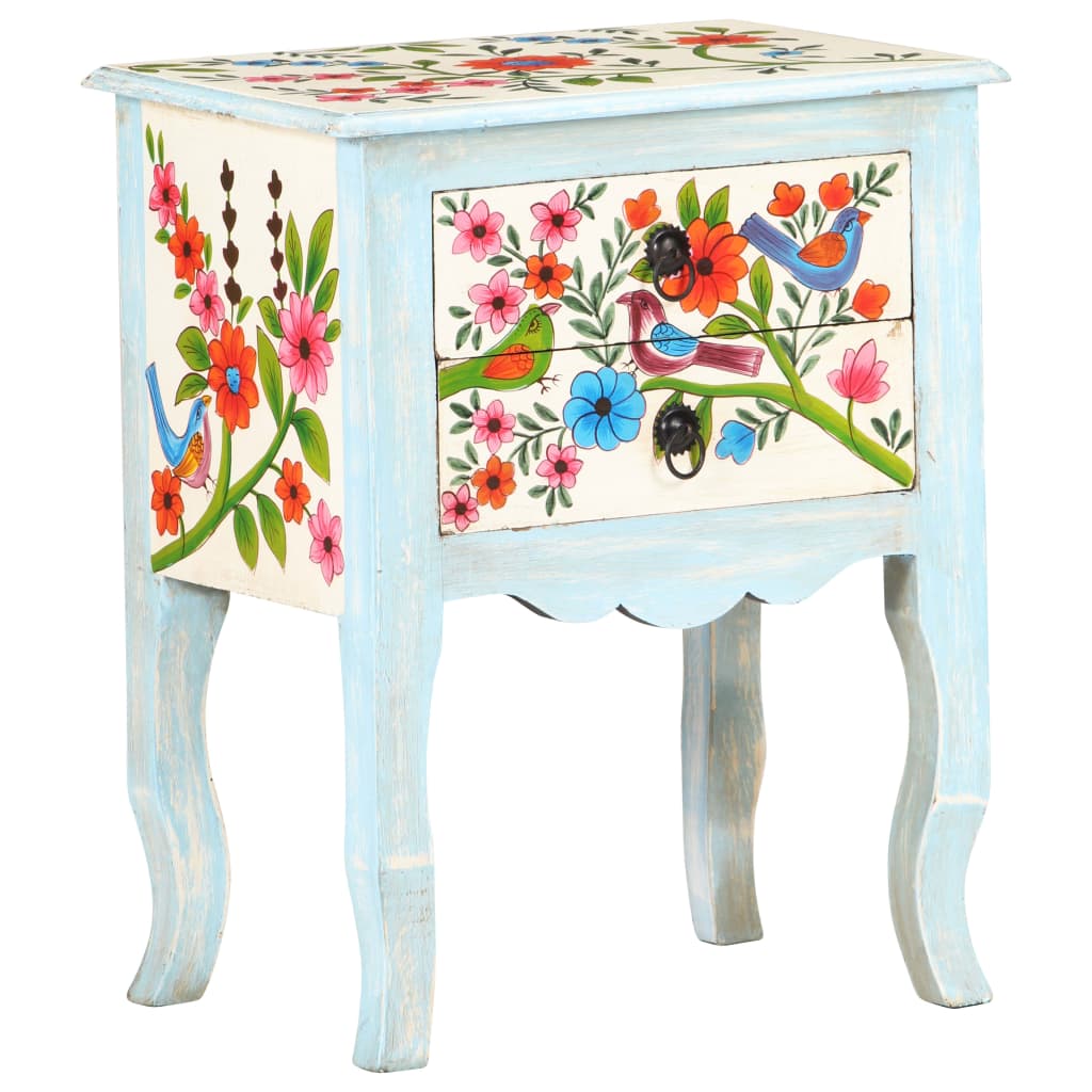 Nightstand, 40x30x50cm, solid mango wood, hand-painted