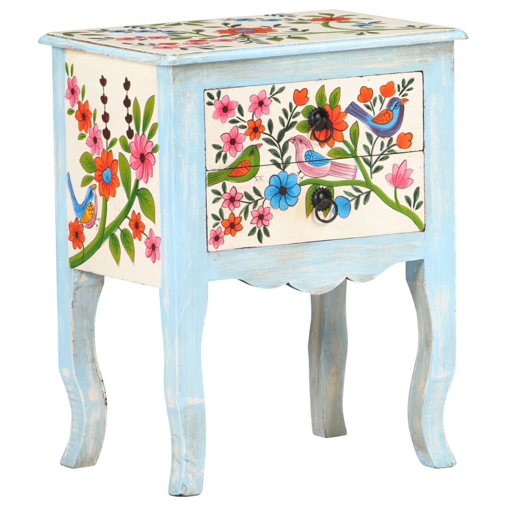 Nightstand, 40x30x50cm, solid mango wood, hand-painted