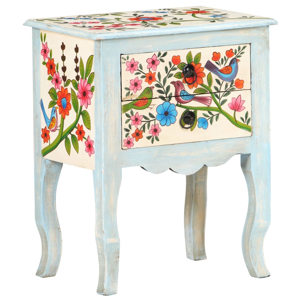 Nightstand, 40x30x50cm, solid mango wood, hand-painted