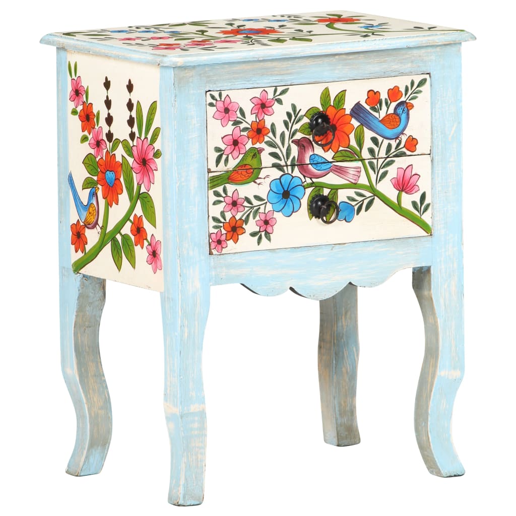 Nightstand, 40x30x50cm, solid mango wood, hand-painted