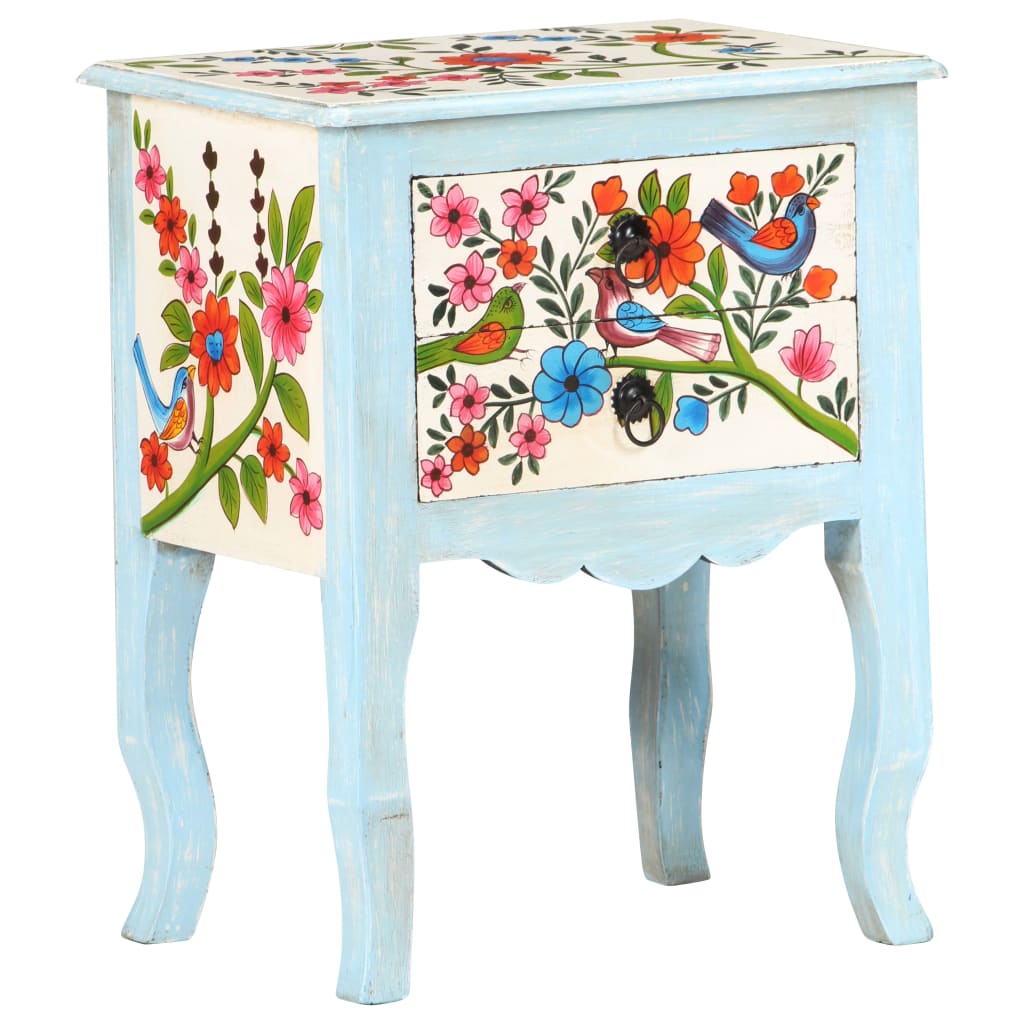 Nightstand, 40x30x50cm, solid mango wood, hand-painted