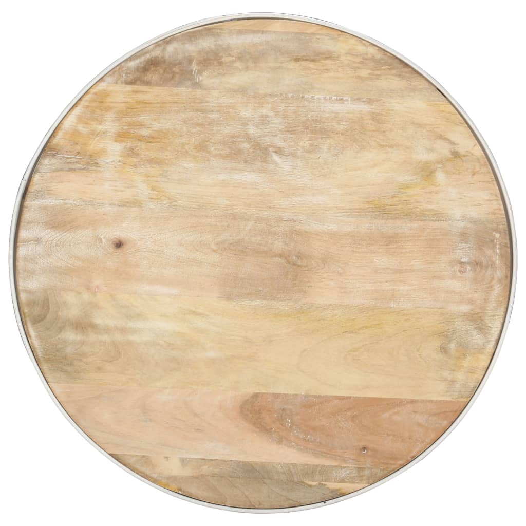 Coffee table, white, 68x68x36cm, solid mango wood