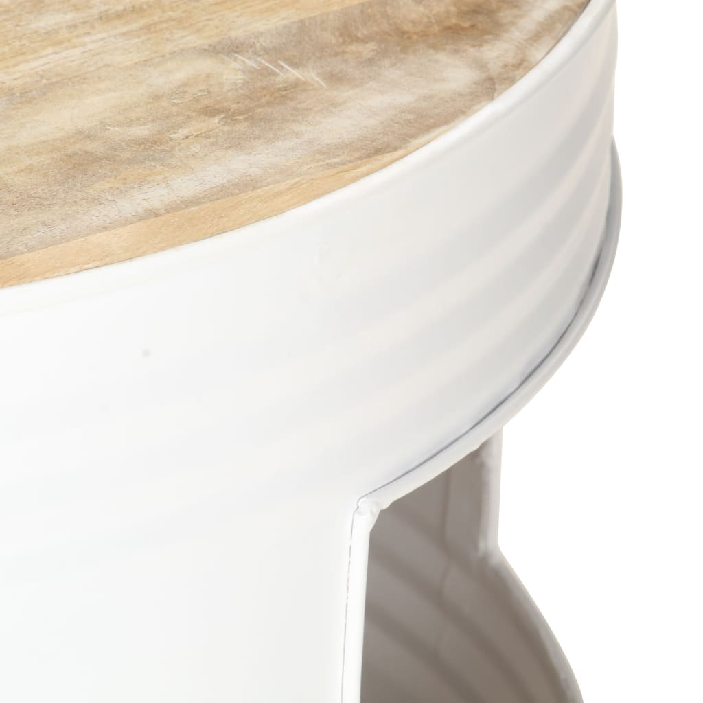 Coffee table, white, 68x68x36cm, solid mango wood