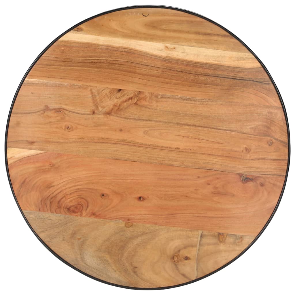 Coffee table, black, 68x68x36cm, solid acacia wood