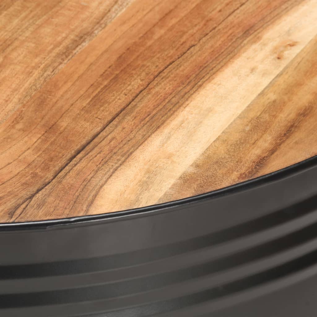 Coffee table, black, 68x68x36cm, solid acacia wood