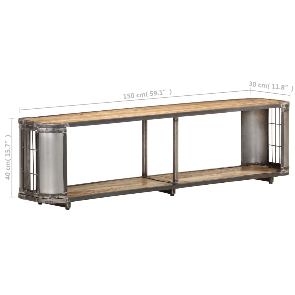 TV cabinet, 150x30x40cm, solid mango wood
